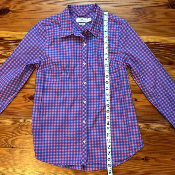 Vineyard Vines Pink and Blue Gingham Checked Long-Sleeve Button Down size 6 - Picture 5 of 6